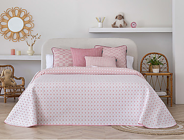 Confecciones Paula - Colcha Reversible Cometa color Rosa