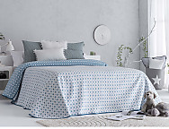 Colcha Reversible Cometa color Azul o Rosa