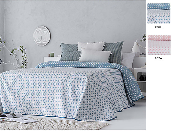 Confecciones Paula - Colcha Reversible Cometa color Azul o Rosa