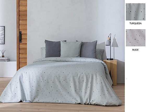 Confecciones Paula - Funda nórdica Punto Camiseta 100% Algodón Astro color Nude o Turquesa