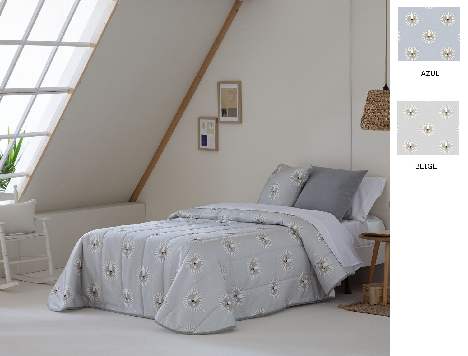 Confecciones Paula Edredón bouti Leo doble relleno (200 gr) color Azul o Beige