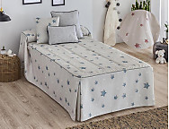 Colcha edredón Destellos con cojín incluído color Azul o Rosa