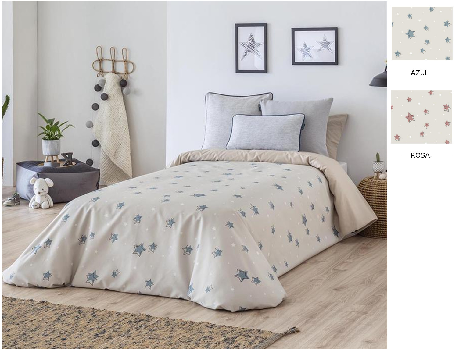 Confecciones Paula Funda nórdica Destellos color Azul o Rosa