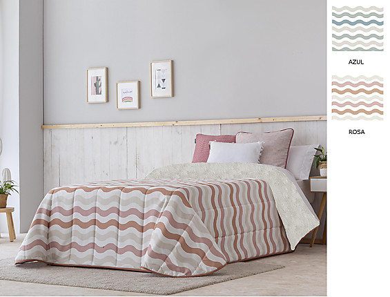 Confecciones Paula - Edredón Sherpa Dunas color Nude o Turquesa
