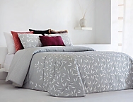 Edredón Jacquard Cartes con fundas de cojín color 01 Gris o 02 Beige