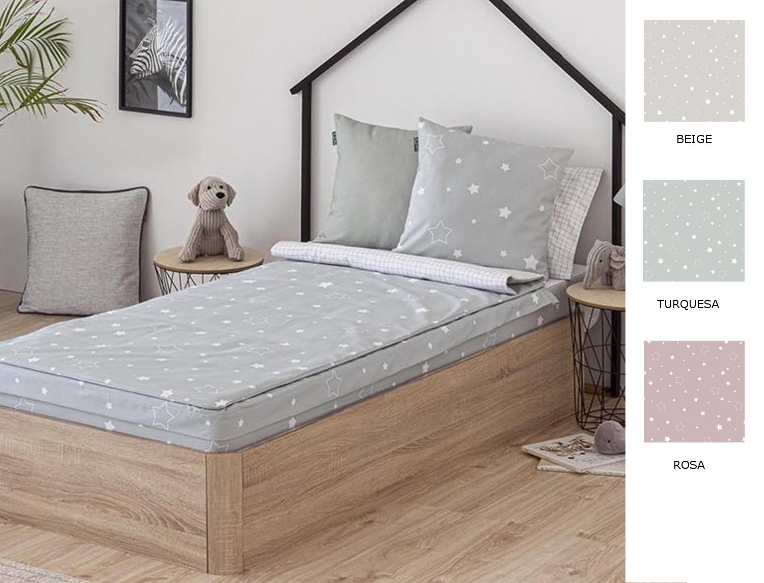 Confecciones Paula Saco nórdico Noche color Beige piedra o Turquesa