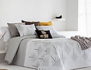 Edredón Jacquard Viesgo con fundas de cojín color 01 Gris o 02 Beige