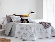 Edredón Jacquard Viesgo con fundas de cojín color 01 Gris o 02 Beige