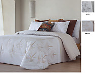 Edredón Jacquard Viesgo con fundas de cojín color 01 Gris o 02 Beige