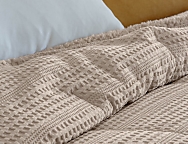 Edredón Sherpa Jacquard Salce con fundas de cojín color 01 Natural o 02 Beige