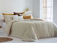 Edredón Sherpa Jacquard Salce con fundas de cojín color 01 Natural o 02 Beige