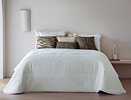 Edredón Jacquard Mula con funda/s de cojín color 01 Blanco ó 02 Beige
