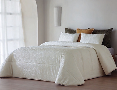 Sandeco - Edredón Jacquard Laredo con funda/s de cojín color 01 Blanco