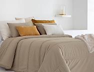 Edredón Jacquard Terciopelo Merce con funda/s de cojín color 01 Gris o 02 Lino