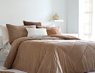 Edredón Sherpa Jacquard Pina con fundas de cojín color 01 Gris, 02 Marrón ó 03 Natural