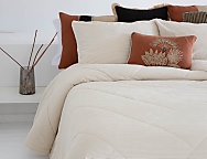 Edredón Sherpa Jacquard Pina con fundas de cojín color 01 Gris, 02 Marrón ó 03 Natural