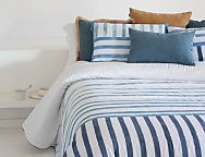 Edredón estampado Hornos con funda/s de cojín color 01 Azul ó 02 Mostaza