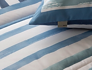 Edredón estampado Hornos con funda/s de cojín color 01 Azul ó 02 Mostaza