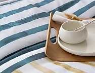 Edredón estampado Hornos con funda/s de cojín color 01 Azul ó 02 Mostaza