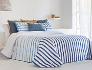 Edredón estampado Hornos con funda/s de cojín color 01 Azul ó 02 Mostaza