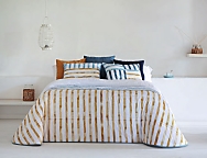 Edredón estampado Hornos con funda/s de cojín color 01 Azul ó 02 Mostaza