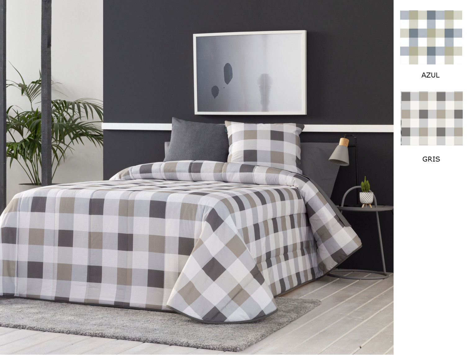 Confecciones Paula Edredón bouti Icon doble relleno (200 gr) color Azul o Gris