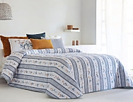 Edredón estampado Andujar con funda/s de cojín color 01 Azul