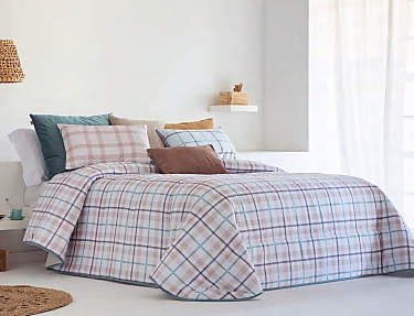 Sandeco - Edredón estampado Encina con funda/s de cojín Multicolor