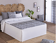 Colcha edredón Mijas con cojín incluído color Azul, Beige o Rosa