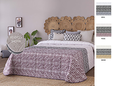 Confecciones Paula - Edredón Sherpa Mijas color Azul, Beige o Rosa