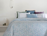 Edredón estampado Olvera con funda/s de cojín color 01 Azul