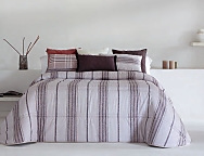 Edredón estampado Bailen con funda/s de cojín color 01 Gris ó  02 Marrón