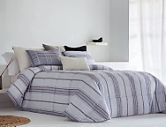 Edredón estampado Bailen con funda/s de cojín color 01 Gris ó  02 Marrón