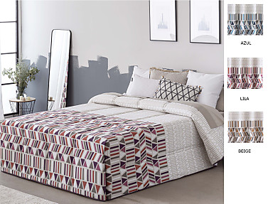 Confecciones Paula - Edredón Conforter Eibar color Azul, Beige o Lila