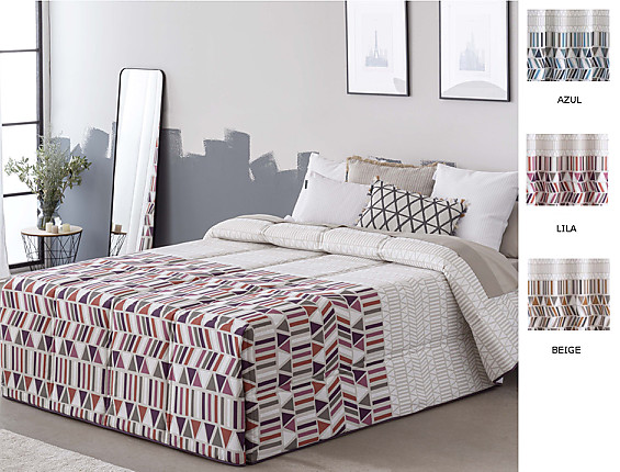 Confecciones Paula - Edredón Conforter Eibar color Azul, Beige o Lila