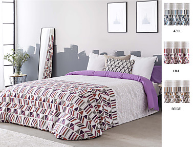 Confecciones Paula - Funda nórdica Eibar color Azul, Beige o Lila