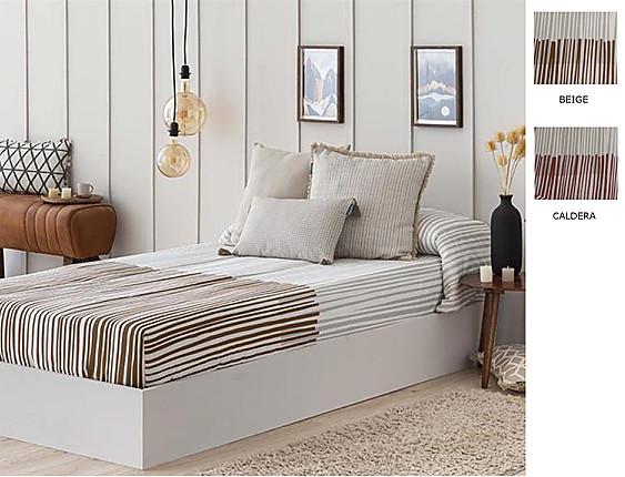 Confecciones Paula - Edredón Ajustable Loja color Beige o Caldera