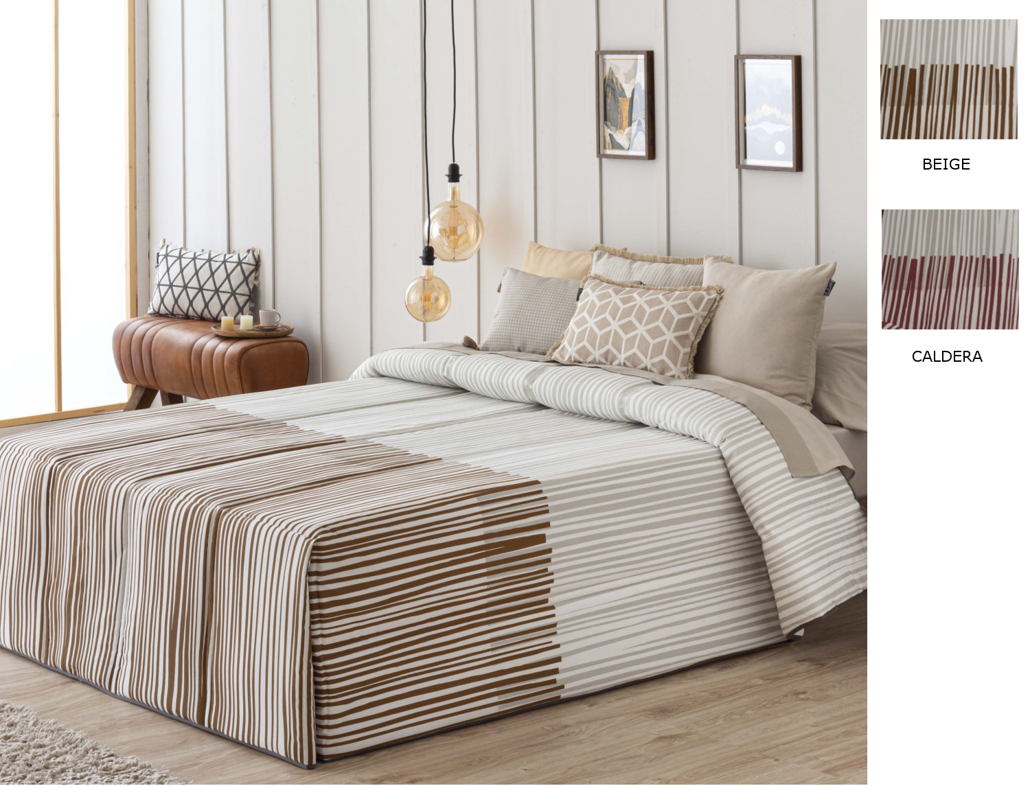 Confecciones Paula Edredón Conforter Loja color Beige o Caldera