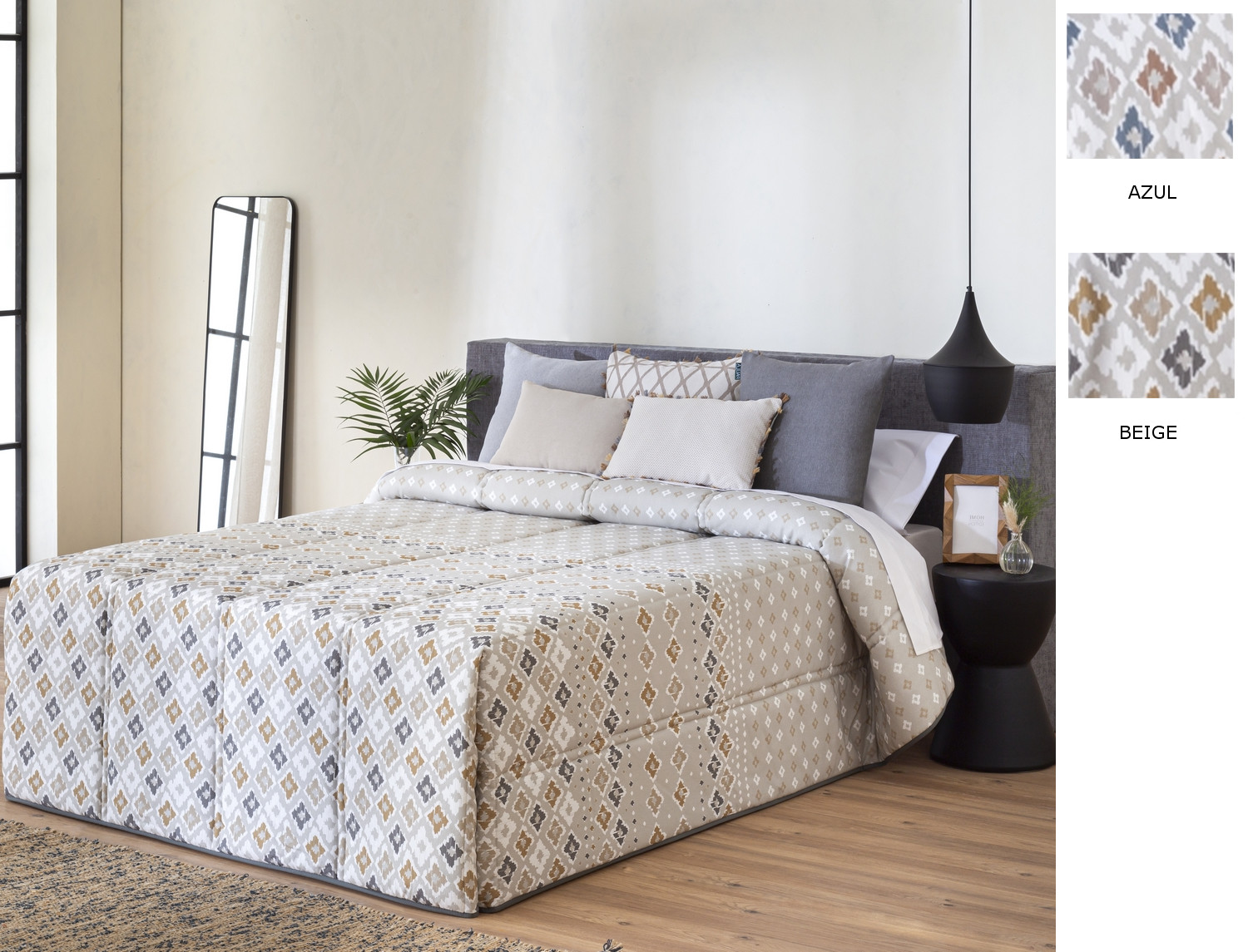 Confecciones Paula Edredón Conforter Toledo color Azul o Beige