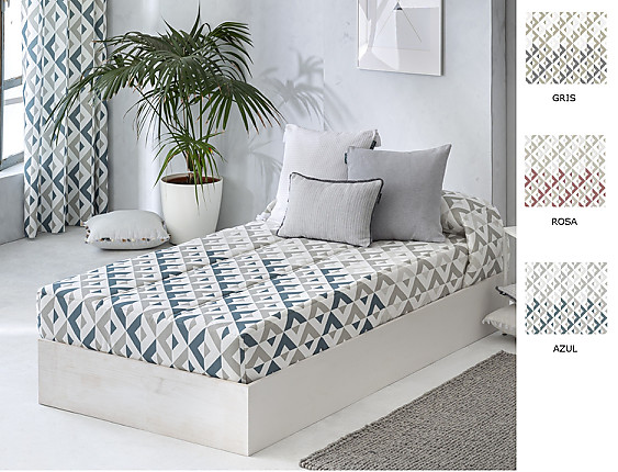 Confecciones Paula - Edredón Ajustable Murcia color Gris o Rosa