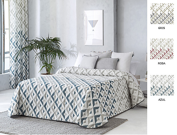 Confecciones Paula - Edredón bouti Murcia doble relleno (200 gr) color Gris o Rosa