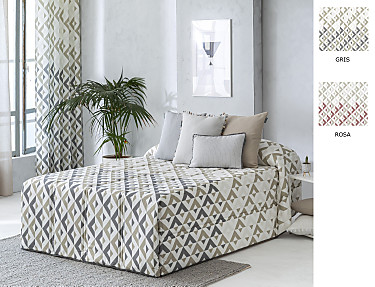 Confecciones Paula - Edredón Conforter Murcia color Gris o Rosa