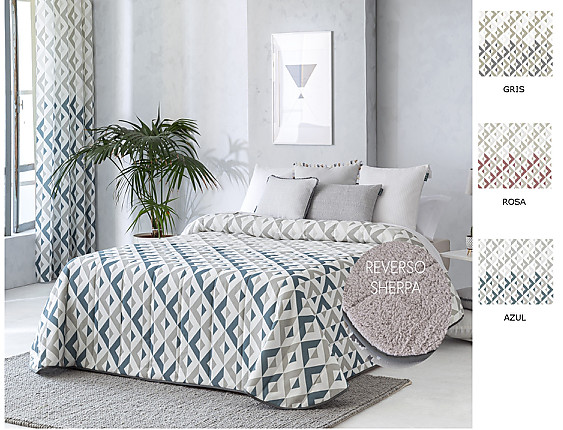 Confecciones Paula - Edredón Sherpa Murcia color Gris o Rosa