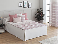 Colcha edredón Duero con cojín incluído color Beige piedra o Rosa