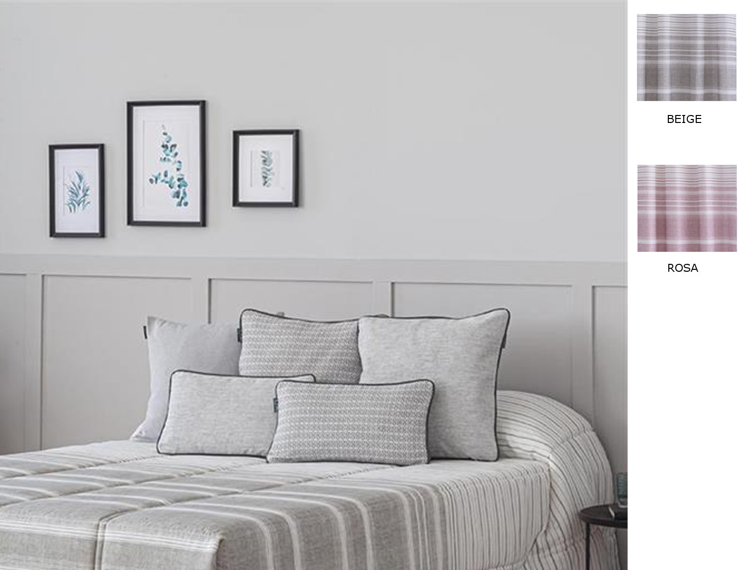 Confecciones Paula Edredón Ajustable Duero color Beige piedra o Rosa