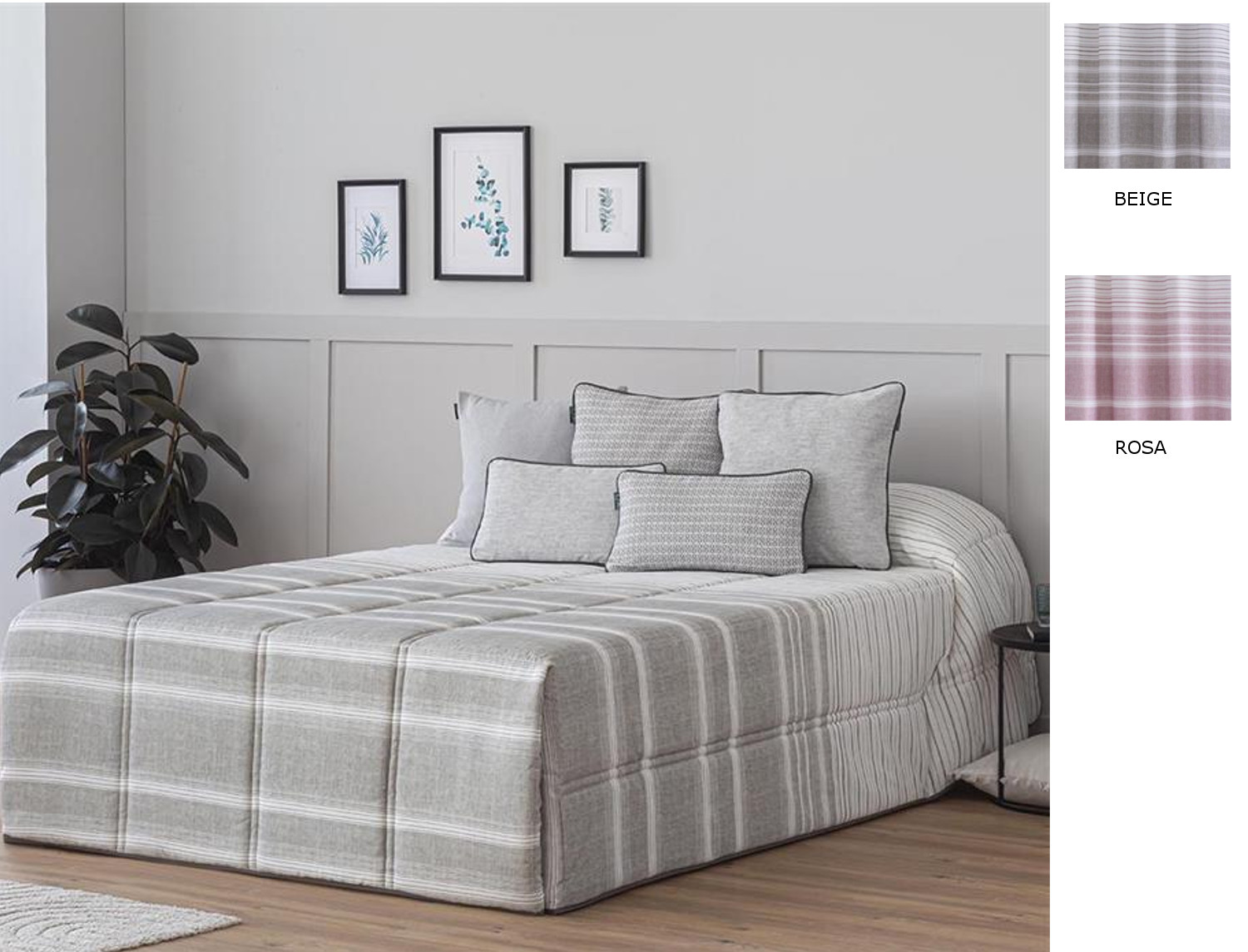 Confecciones Paula Edredón Conforter Duero color Beige piedra o Rosa