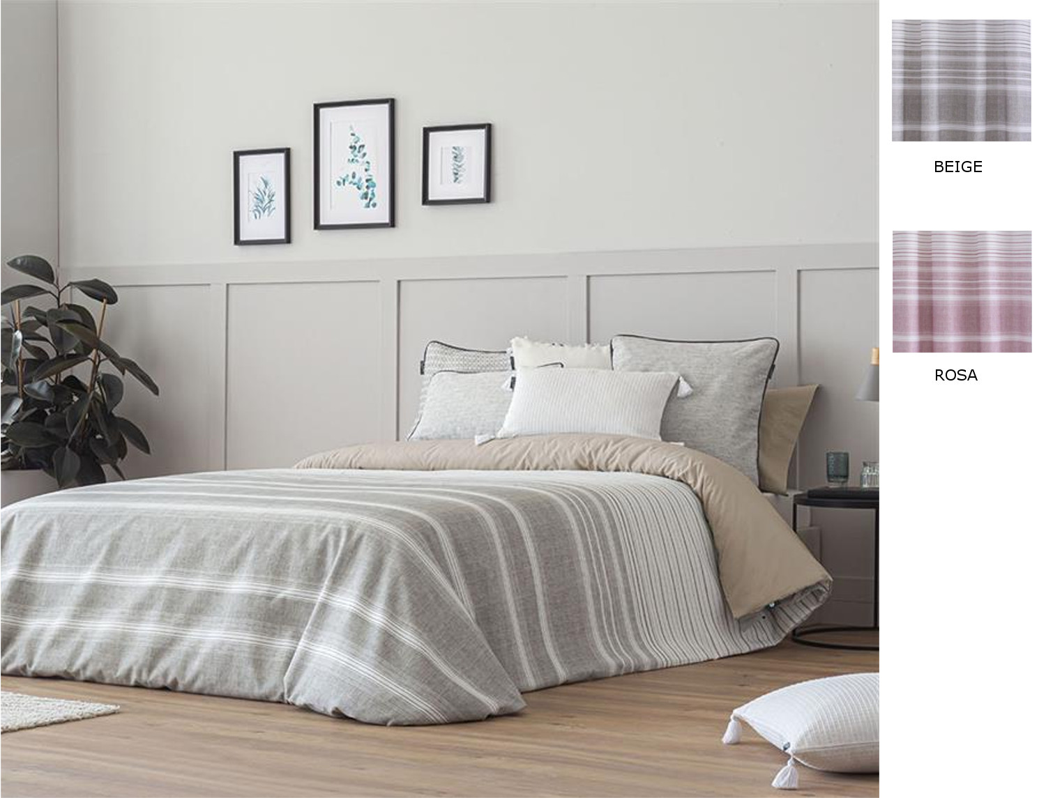 Confecciones Paula Funda nórdica Duero color Beige piedra o Rosa