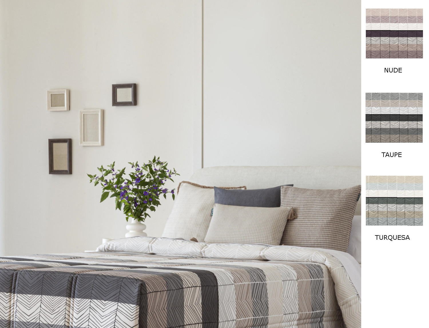 Confecciones Paula Edredón Ajustable Dover color Nude, Taupé o Turquesa