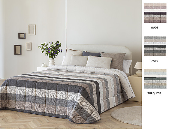 Confecciones Paula - Edredón bouti Dover doble relleno (200 gr) color Nude, Taupé o Turquesa