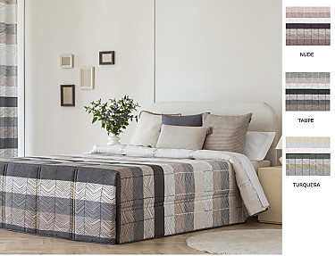 Confecciones Paula - Edredón Conforter Dover color Nude, Taupé o Turquesa